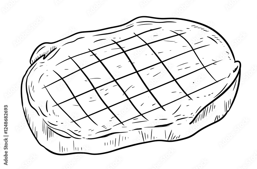 Fototapeta premium steak digital illustration drawing isolated