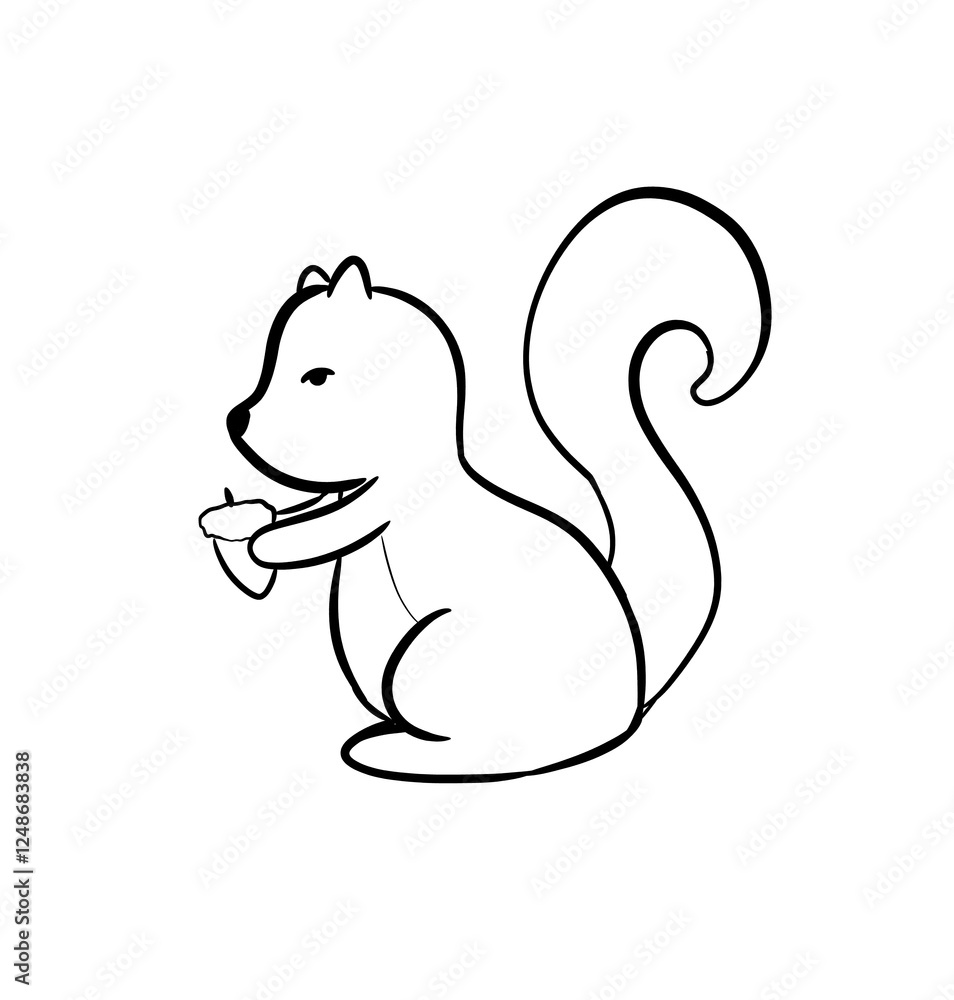 Fototapeta premium squirrel simple digital illustration drawing isolated