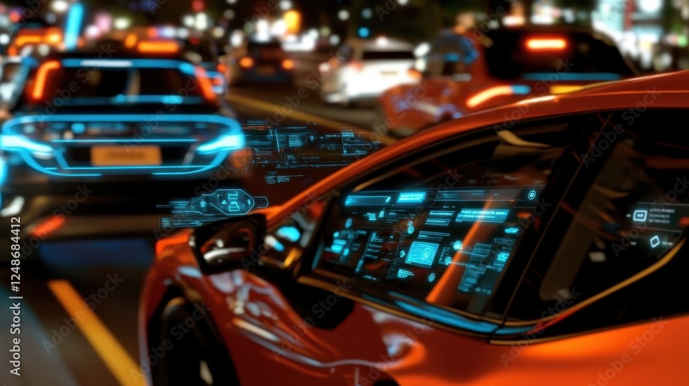 Smart autonomous car with Graphical User Interface (GUI), Augmented Reality (AR) on Heads Up Display (HUD) panel in future vehicle Smart autonomous car with Graphical User Interface (GUI), Augmented Reality (AR) on Heads Up Display (HUD) panel in future vehicle