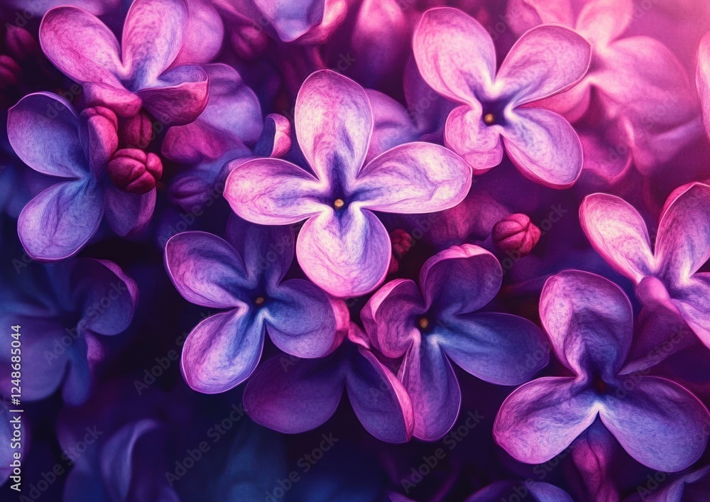 Vibrant lilac flowers close-up in spring garden beautiful blooming petals macro nature Vibrant lilac flowers close-up in spring garden beautiful blooming petals macro nature