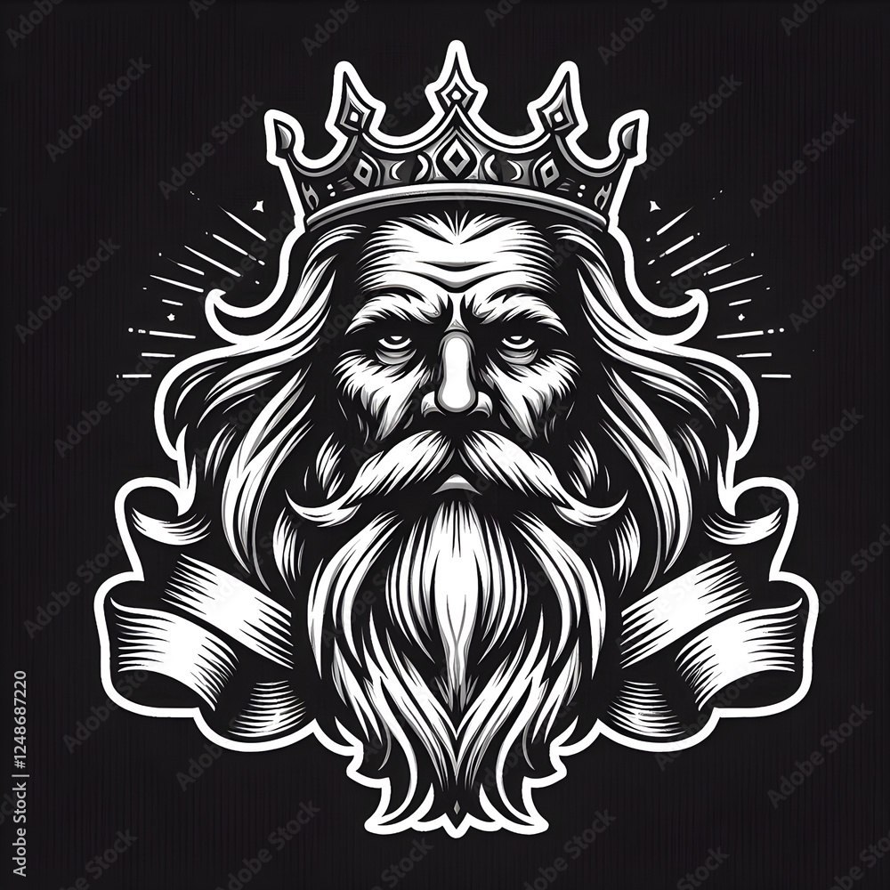 Obraz premium vintage king head vector