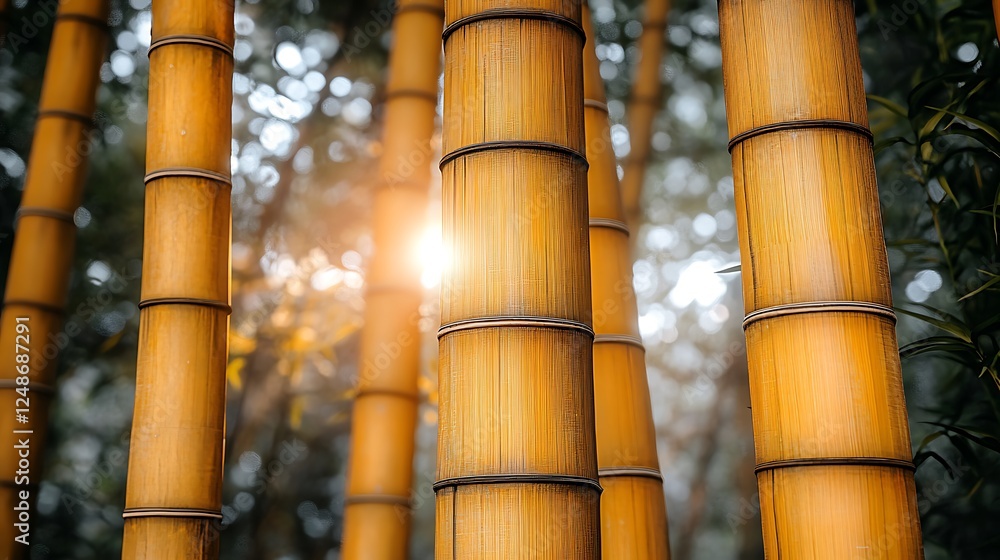 Golden Bamboo Forest Sunrise Serenity Golden Bamboo Forest Sunrise Serenity