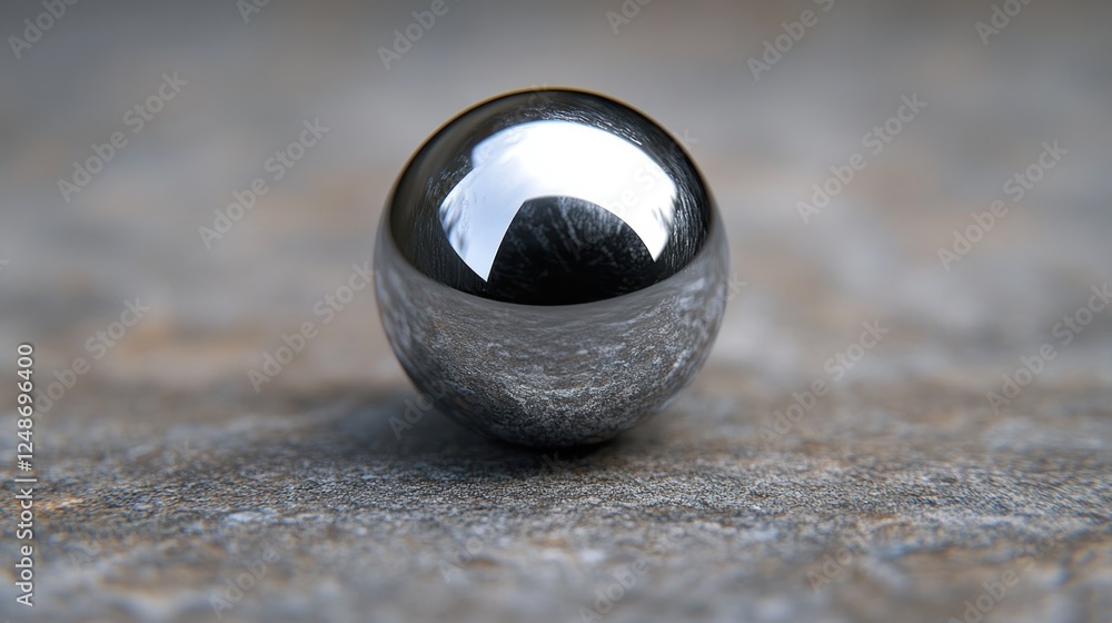 Chrome sphere on textured surface. Chrome sphere on textured surface.