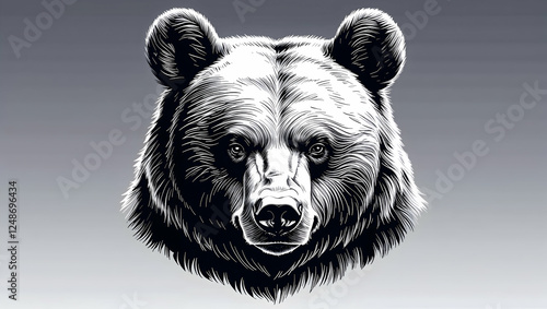 illustration of a bear's head on a white background