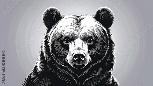 illustration of a bear's head on a white background
