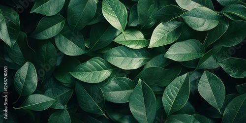 Wallpaper Mural Lush Green Leaves on a Dark Background Creating a Serene Natural Wall of Texture and Color in a Top View Perspective Torontodigital.ca