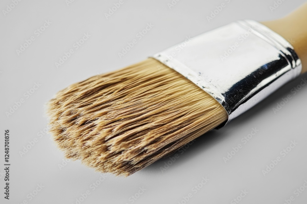 Fototapeta premium A paintbrush with white bristles