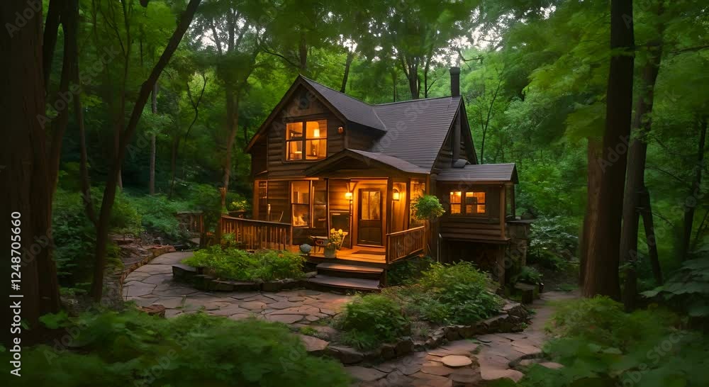 Enchanted Forest Cabin: A Serene Twilight Retreat Enchanted Forest Cabin: A Serene Twilight Retreat