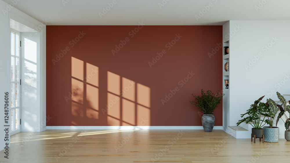 Obraz premium Large luxury modern bright interiors Living room mockup illustration 3D rendering image