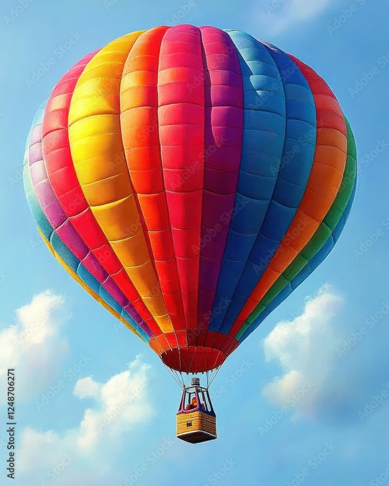 Fototapeta premium Colorful Hot Air Balloon in Blue Sky Adventure