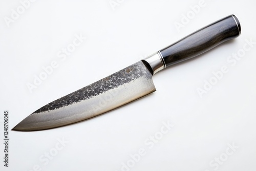 Wallpaper Mural A sharp knife with a black handle lies on a clean white surface Torontodigital.ca