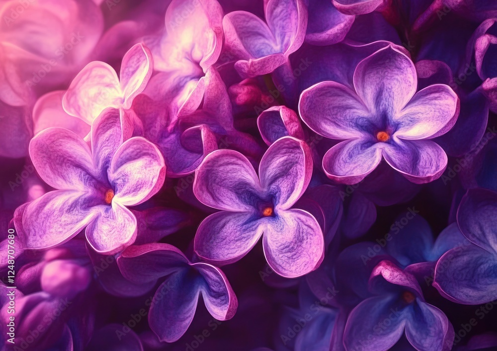 Vibrant Purple Lilac Flowers in Spring Garden Blooming with Beautiful Delicate Petals Vibrant Purple Lilac Flowers in Spring Garden Blooming with Beautiful Delicate Petals