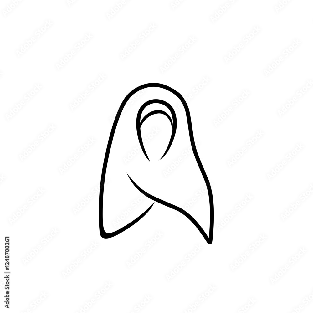hijab line art icon hijab line art icon