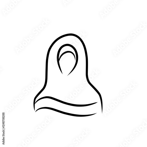 hijab line art icon