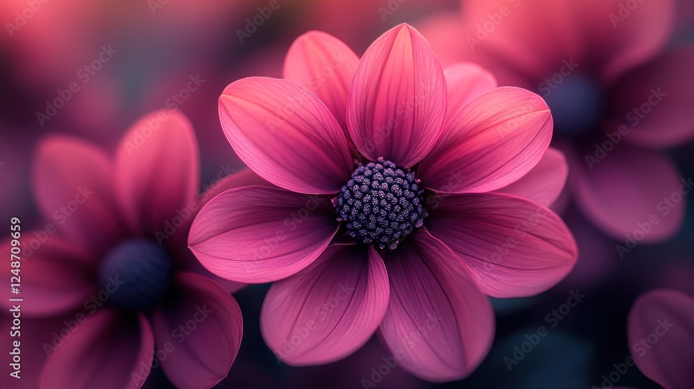 Close-up of vibrant pink dahlia flowers. Close-up of vibrant pink dahlia flowers.