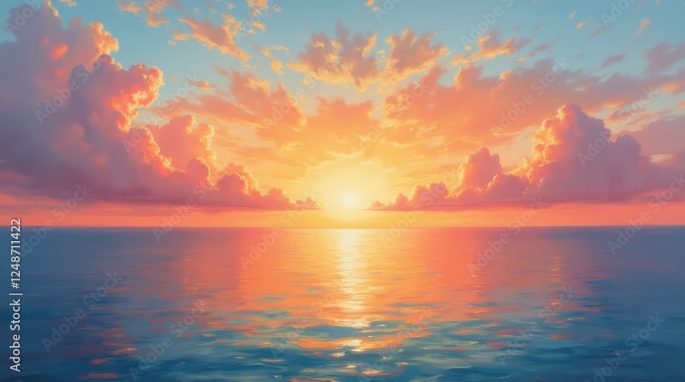 Fototapeta premium Vibrant Sunset Oil Painting Collage