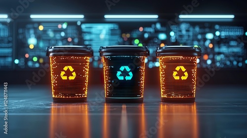 Holographic Recycling System Sorts Glowing Waste
 photo