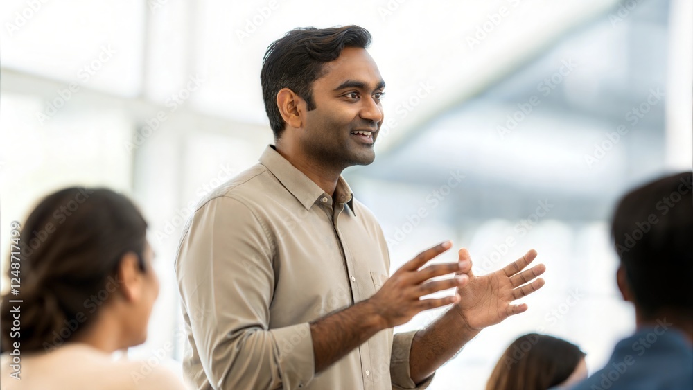 Fototapeta premium Indian Leadership Coach Conducting Workshop 