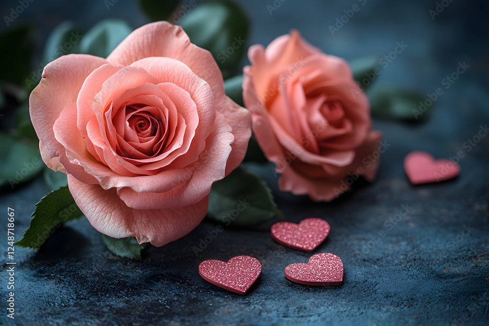 Romantic Pink Roses and Glitter Hearts for Valentine's Day Decor and Inspiration Romantic Pink Roses and Glitter Hearts for Valentine's Day Decor and Inspiration