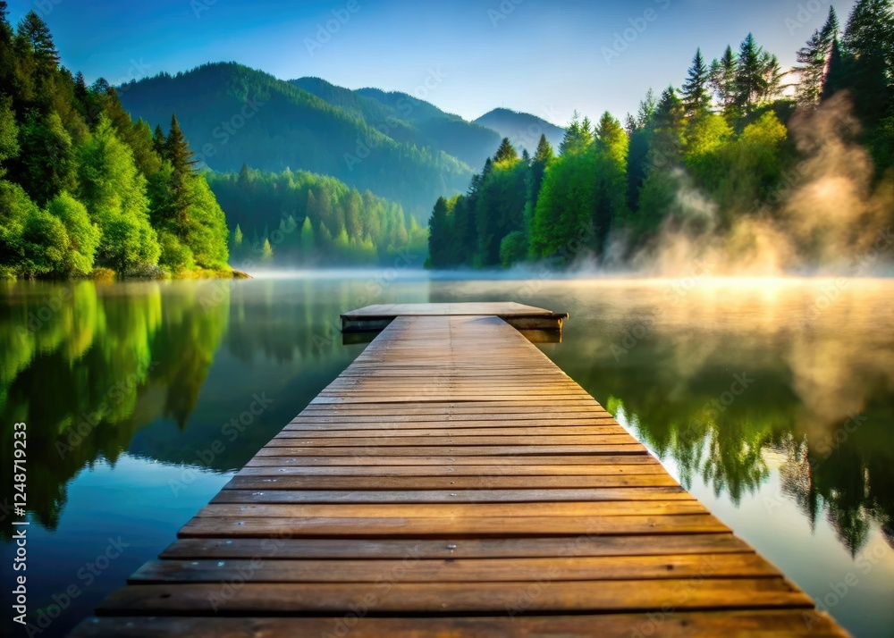 Misty lake, macro lens reveals serene nature. Dock's weathered wood, water's gentle embrace. Misty lake, macro lens reveals serene nature. Dock's weathered wood, water's gentle embrace.