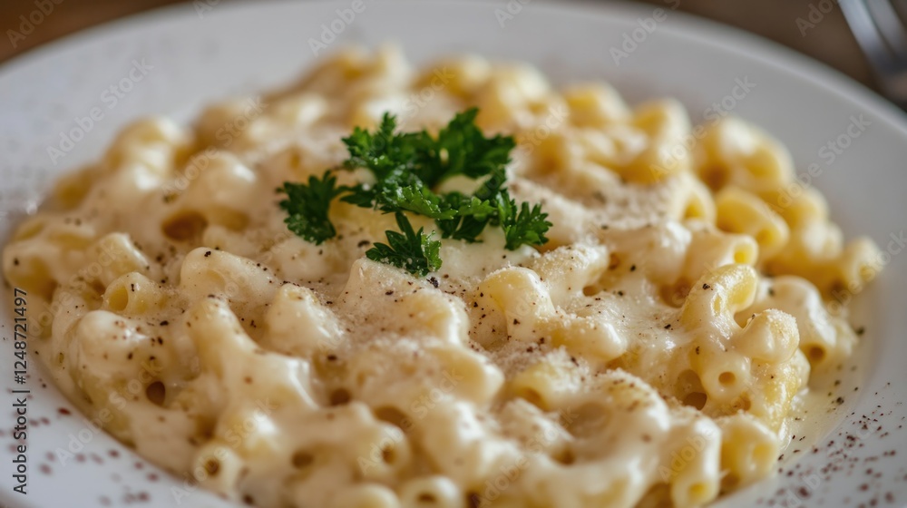 A simple yet satisfying meal - macaroni covered in creamy cheese A simple yet satisfying meal - macaroni covered in creamy cheese
