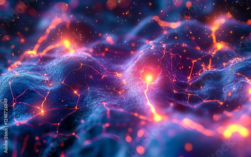 Neurologyfocused 3D epilepsy brain model, visualizing seizure activity and affected brain regions, intricate neural patterns, bright seizure signals, highquality detailed rendering