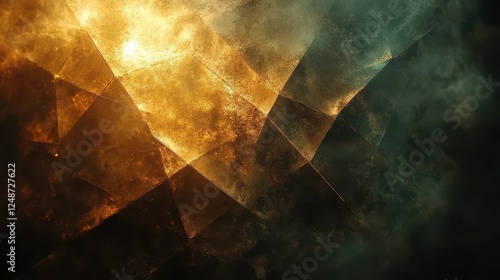 Abstract gold teal gemstone texture background