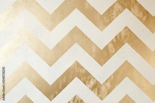 Elegant gold and white chevron pattern on textile background for interior design