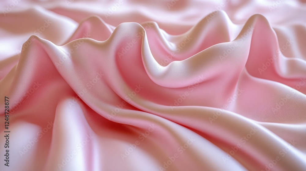 Fototapeta premium Draped pink silk fabric texture.