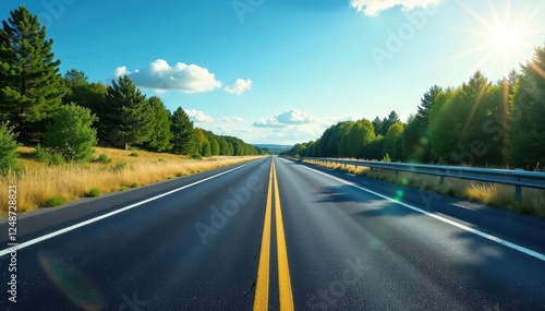 Dark asphalt highway, clear road markings, daytime , motion, asphalt, background