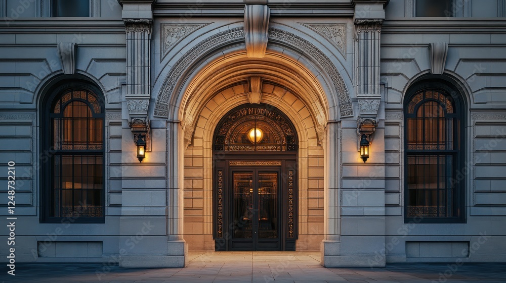 Grand Historic Archway with Intricate Details Showcasing Timeless Architectural Beauty