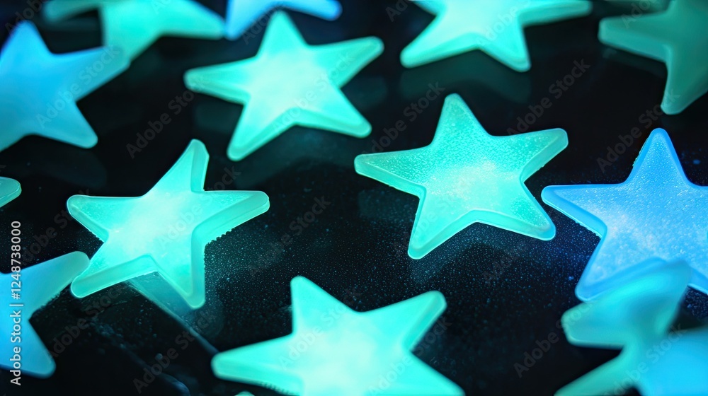 Obraz premium Glowing celestial stars create a magical and whimsical abstract background