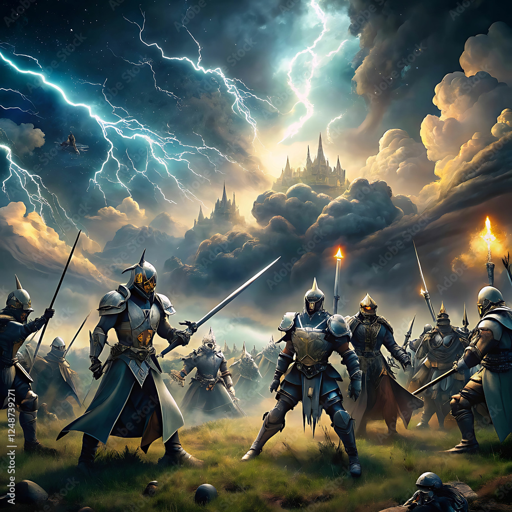 Epic Battle of Knights and Mythical Creatures Epic Battle of Knights and Mythical Creatures
