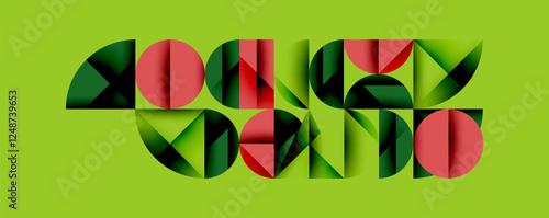 Abstract geometric background with layered gradient shapes forming dynamic patterns. Overlapping semi circles and triangles create depth and contrast