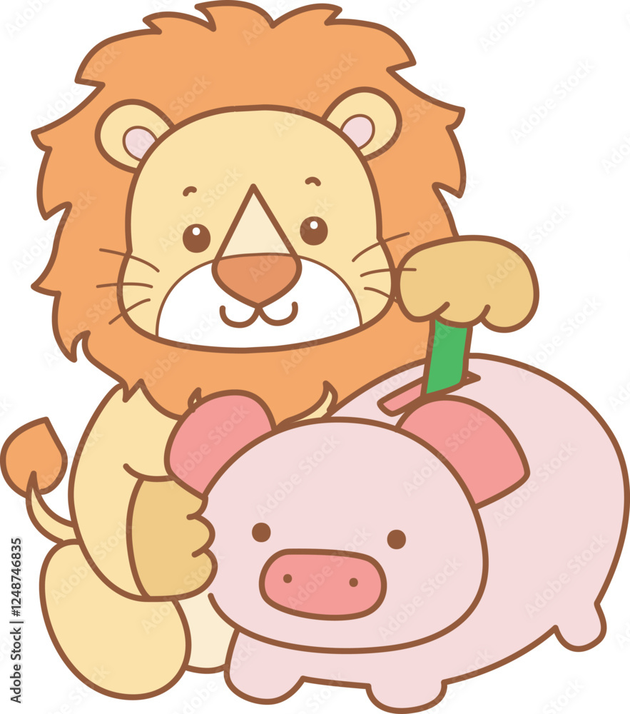 Cute Lion vector icon. Funny baby Lion animal series stock illustration. life of fluffy Lion designs. Cute Lion vector icon. Funny baby Lion animal series stock illustration. life of fluffy Lion designs.