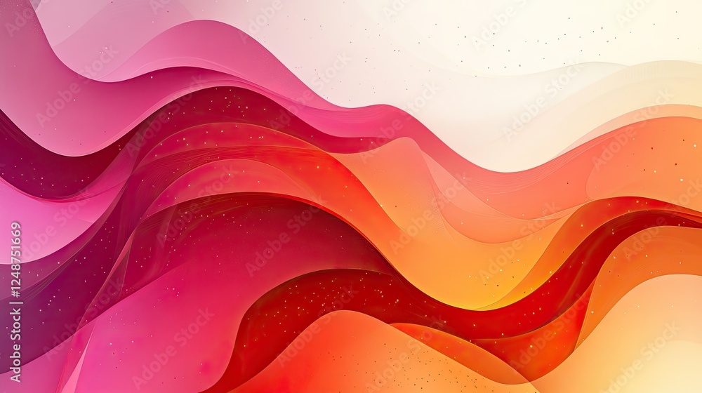 Obraz premium Abstract waves in vibrant hues of pink, red, and orange creating a dynamic visual flow