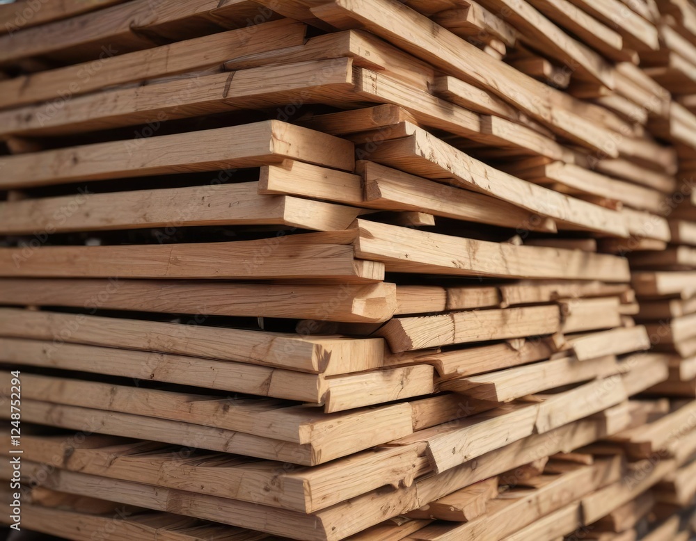 Pile of wooden fence pickets ready for installation, stack, fence, construction Pile of wooden fence pickets ready for installation, stack, fence, construction