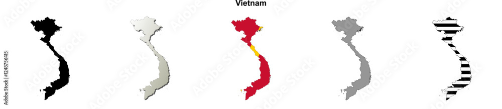 Vietnam outline map set Vietnam outline map set