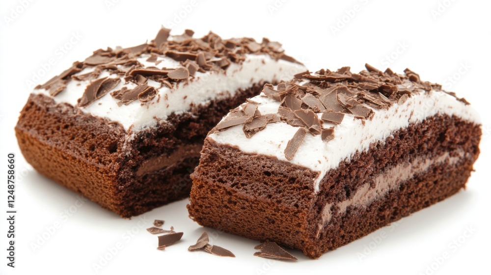 Delicious Chocolate Cake Slice with Whipped Cream and Shavings Delicious Chocolate Cake Slice with Whipped Cream and Shavings