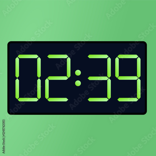 Black smartwatch interface displaying 02:39 vector on a green background