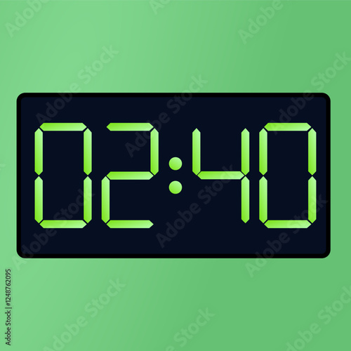 Black smartwatch interface displaying 02:40 vector on a green background