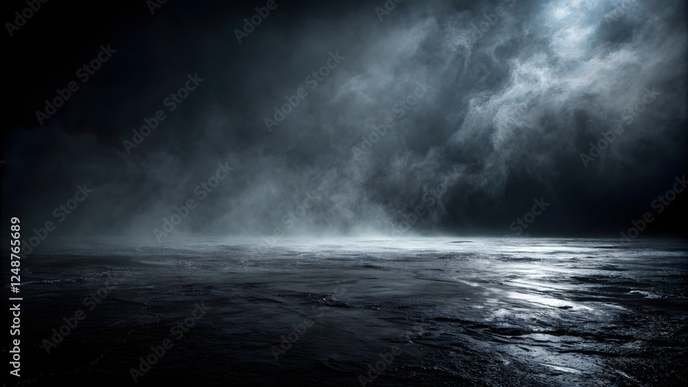 black background with soft light and mist black background with soft light and mist