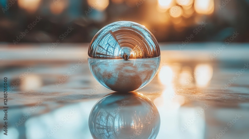 Glass sphere reflecting architecture. Glass sphere reflecting architecture.