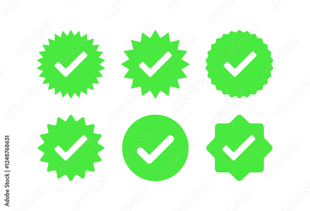 Verified badges. Verified badge vector icons. Verification symbol set Verified badges. Verified badge vector icons. Verification symbol set