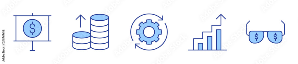 development, graphic, glasses, motivation, profit. Business Icon vector illustration. Line Duotone style. Editable stroke development, graphic, glasses, motivation, profit. Business Icon vector illustration. Line Duotone style. Editable stroke