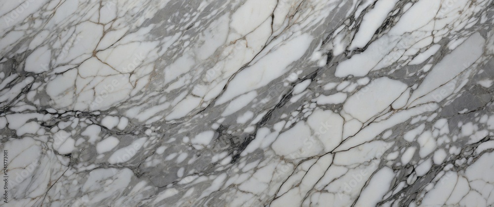 Fototapeta premium Elegant marble with flowing patterns of gray and white creates a luxurious and sophisticated aesthetic.