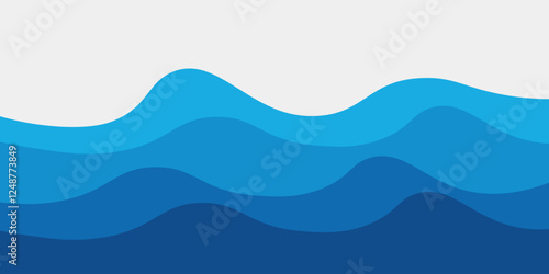 Sea waves layered vector background illustration and sea beach vector illustration.