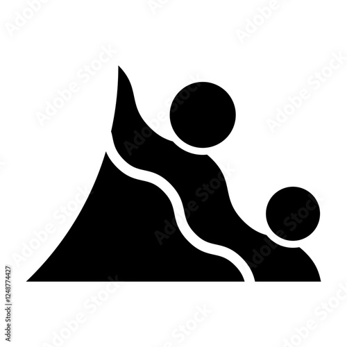 Snowslide Vector Glyph Icon Design