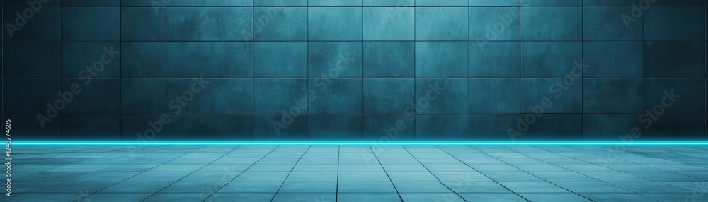 A modern, illuminated room with clean lines and a sleek design, perfect for showcasing minimalistic decor or artistic displays. podium concept of digital tech blue light background. A modern, illuminated room with clean lines and a sleek design, perfect for showcasing minimalistic decor or artistic displays. podium concept of digital tech blue light background.