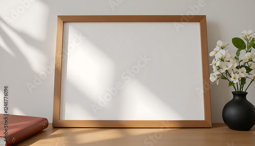 Wooden Picture Frame Mockup for Family Photo, Interior Decor, and Branding